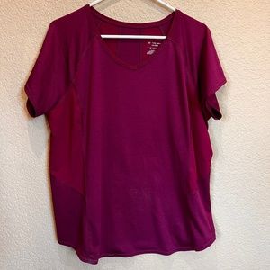 Womens Tek Gear V Neck Short Sleeve Active Wear T-Shirt
